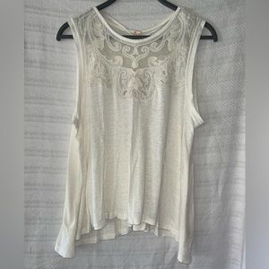 Free People Cream Meant to be Lace Swing Tank